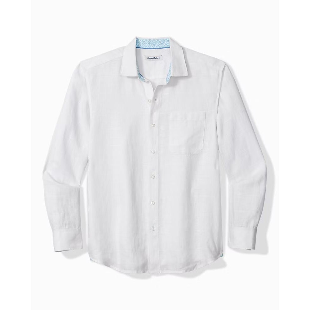 Tommy Bahama Sea Glass Breezer Linen Shirt XLT Big Tall White BT324907 EUC